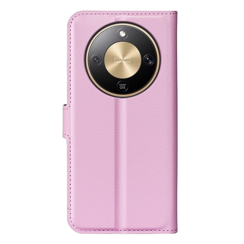 Litchi könyvtáska Honor Magic 8 Lite 5G - rózsaszínű