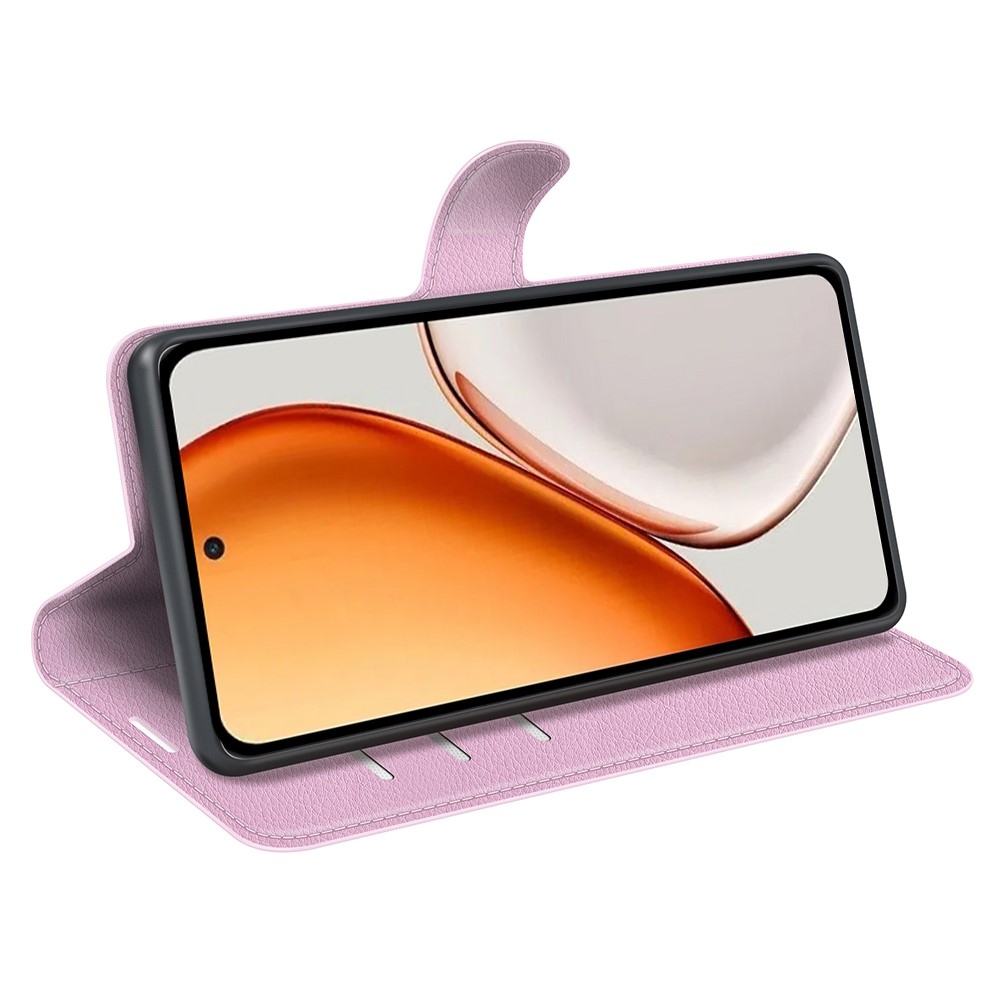 Litchi könyvtáska Honor Magic 8 Lite 5G - rózsaszínű