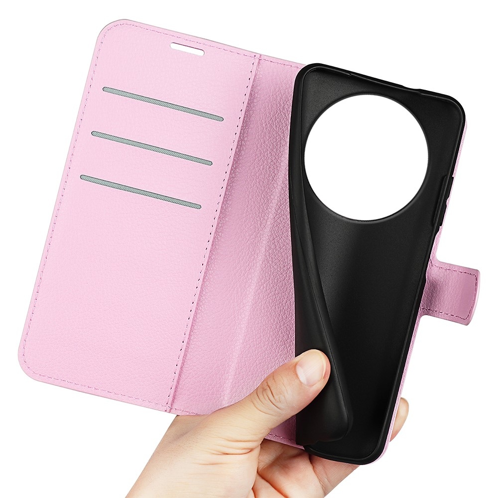 Litchi könyvtáska Honor Magic 8 Lite 5G - rózsaszínű