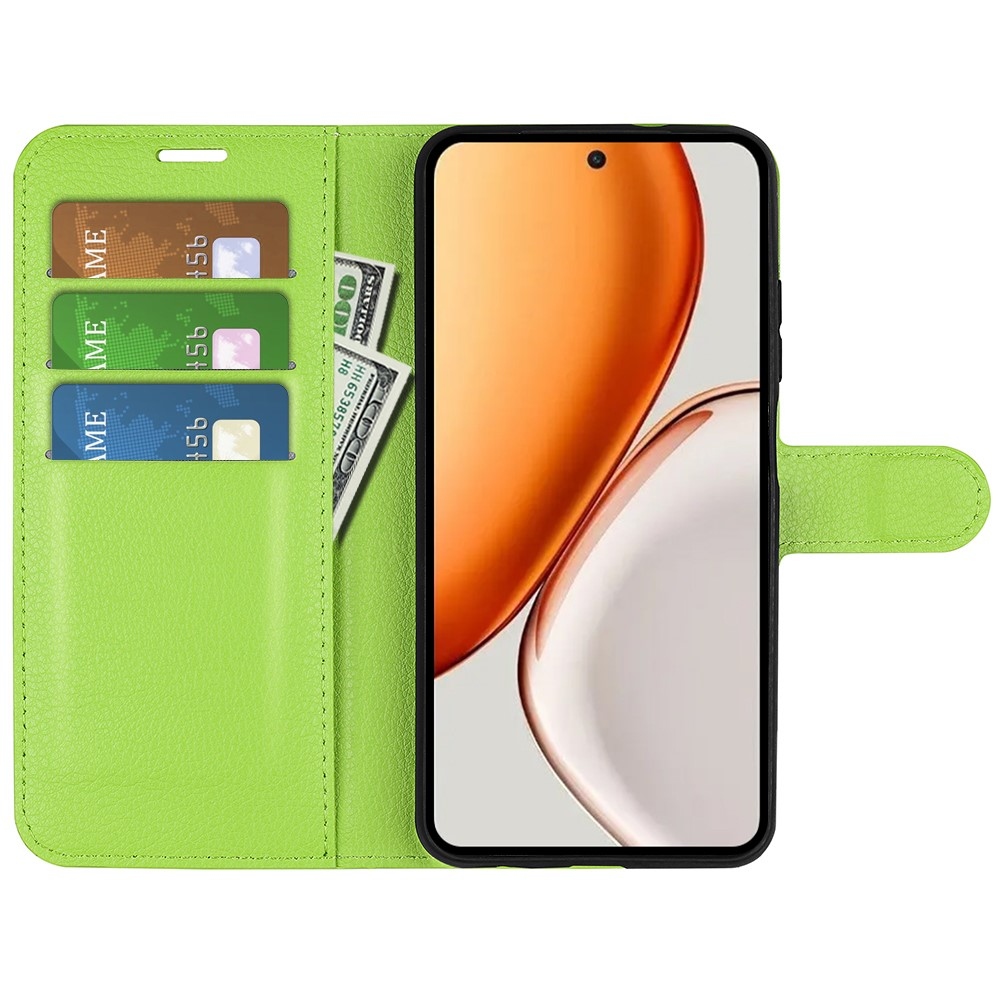 Litchi könyvtáska Honor Magic 8 Lite 5G - zöld