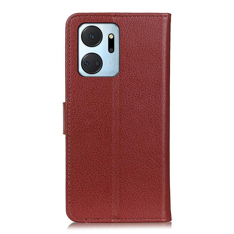 Litchi könyv tok a Honor X7a számára - barna