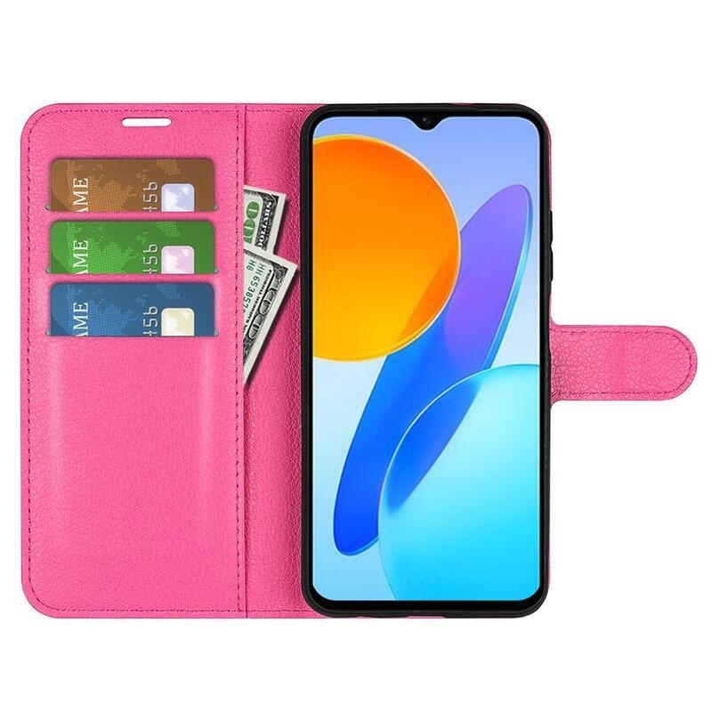 Litchi könyv tok Honor X8 5G/Honor 70 Lite 5G - rózsa