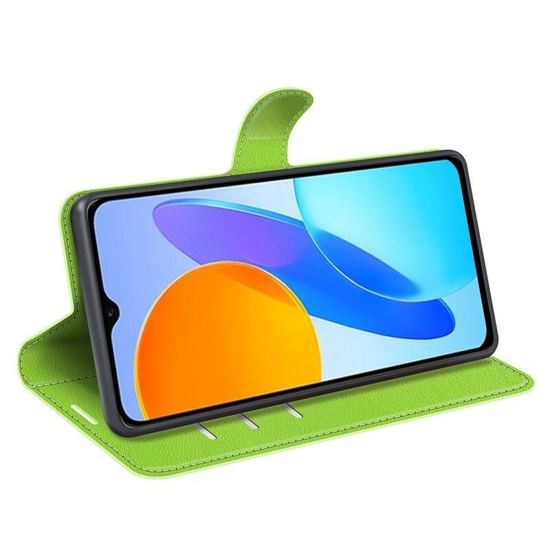 Litchi könyvtáska Honor X8 5G/Honor 70 Lite 5G - zöld