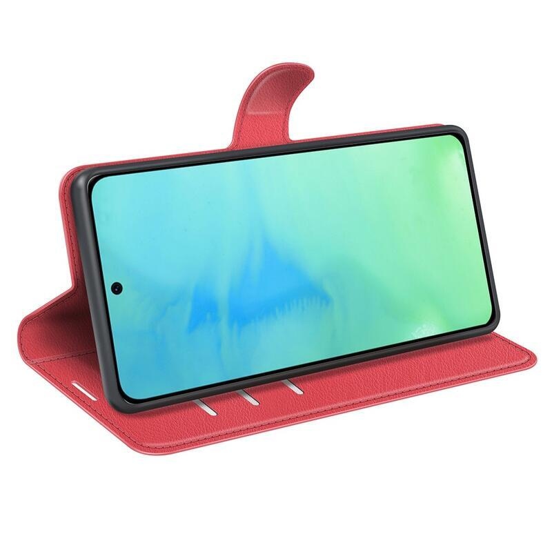 Litchi könyv tok a Honor X8a számára - piros