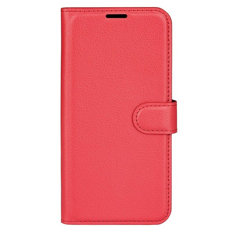 Litchi könyv tok a Honor X8a számára - piros