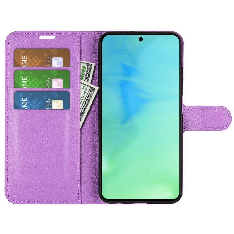 Litchi könyv tok a Honor X8a számára - lila