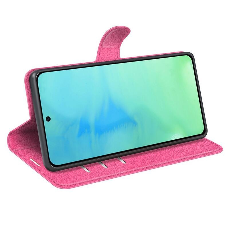 Litchi könyv tok a Honor X8a számára - rózsaszínű