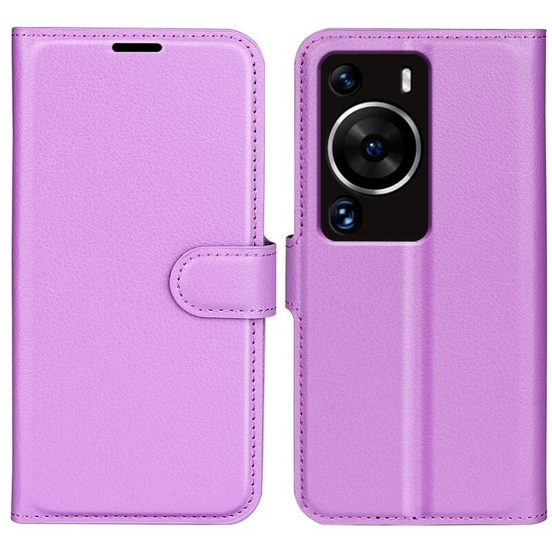 Litchi könyv tok Huawei P60 Pro-hoz - lila