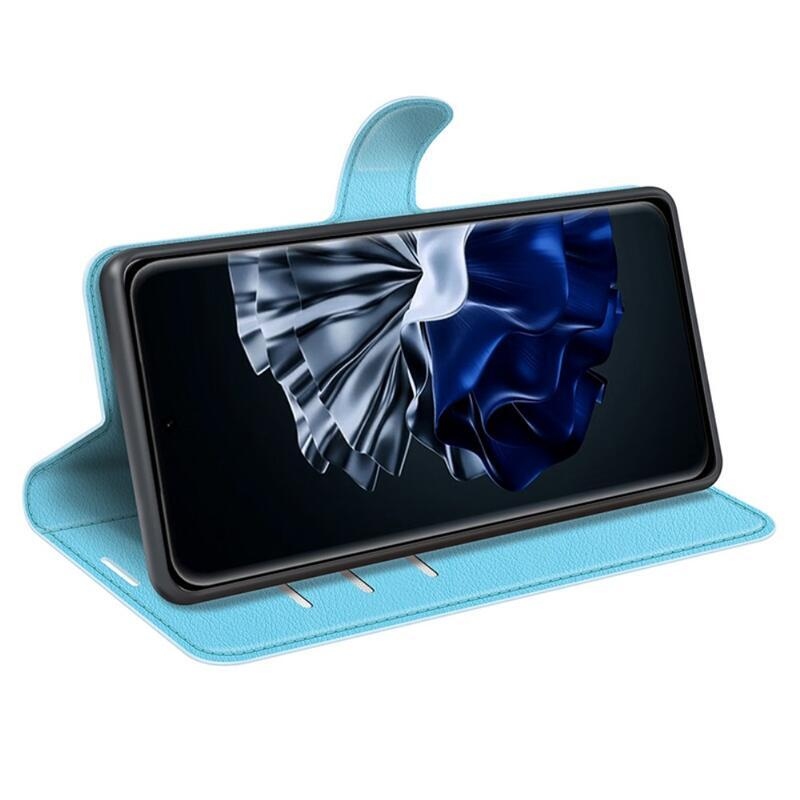 Litchi könyv tok a Huawei P60 Pro-hoz - kék