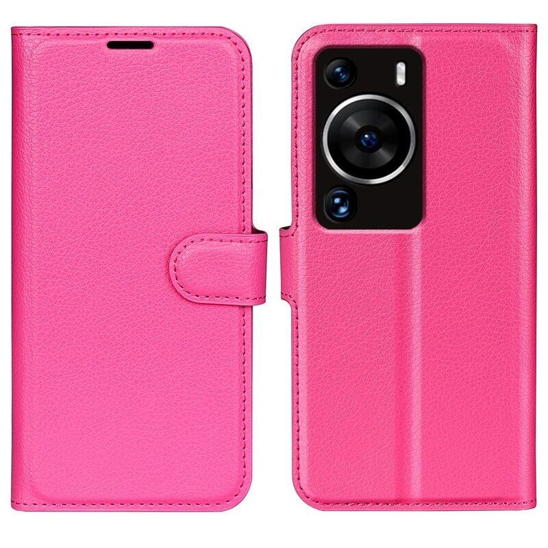 Litchi könyv tok a Huawei P60 Pro-hoz - rózsaszínű