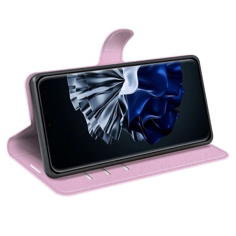 Litchi könyv tok a Huawei P60 Pro-hoz - rózsaszínű