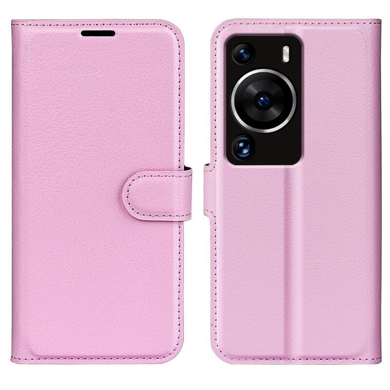Litchi könyv tok a Huawei P60 Pro-hoz - rózsaszínű