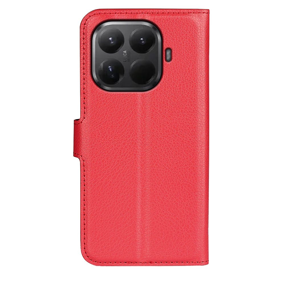 Litchi könyvformájú tok a Xiaomi 17T mobiltelefonhoz – piros