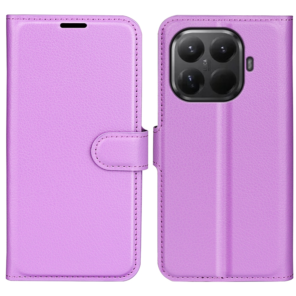 Litchi könyvformájú tok a Xiaomi 17T mobiltelefonhoz – lila