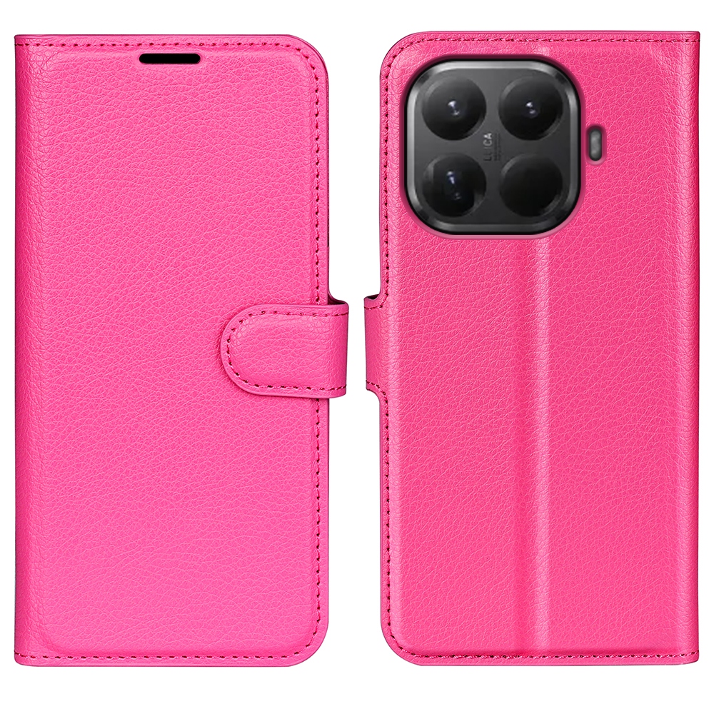 Litchi könyvformájú tok a Xiaomi 17T mobiltelefonhoz – rózsaszín