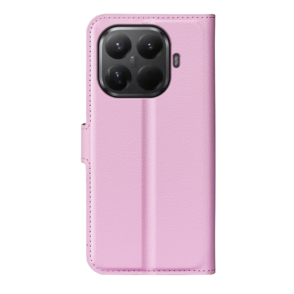 Litchi könyvformájú tok a Xiaomi 17T mobiltelefonhoz – rózsaszín