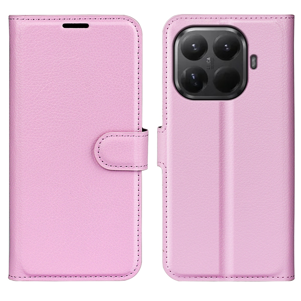 Litchi könyvformájú tok a Xiaomi 17T mobiltelefonhoz – rózsaszín