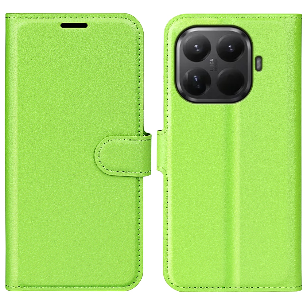 Litchi könyvformájú tok a Xiaomi 17T mobiltelefonhoz – zöld