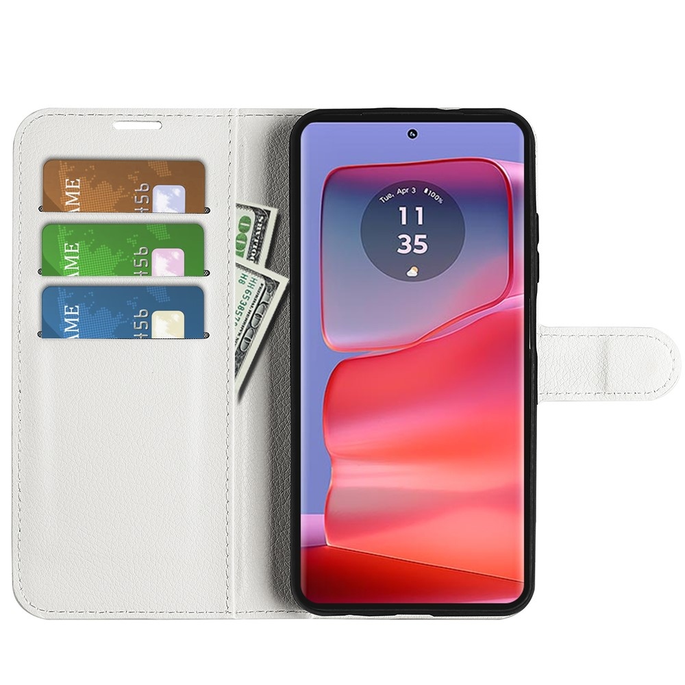 Litchi könyv tok Motorola Edge 50 Pro 5G-hez - fehér