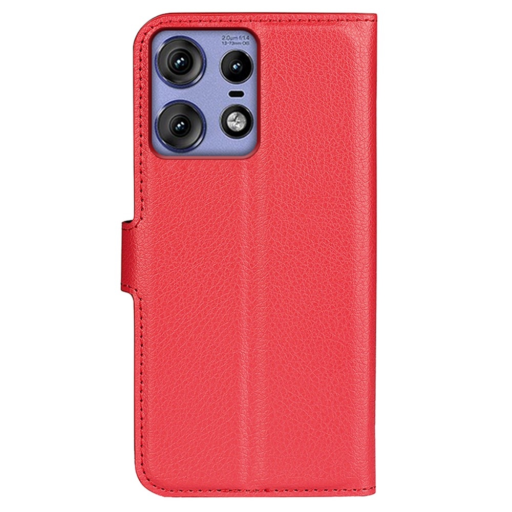 Litchi könyvtáska Motorola Edge 50 Pro 5G - piros