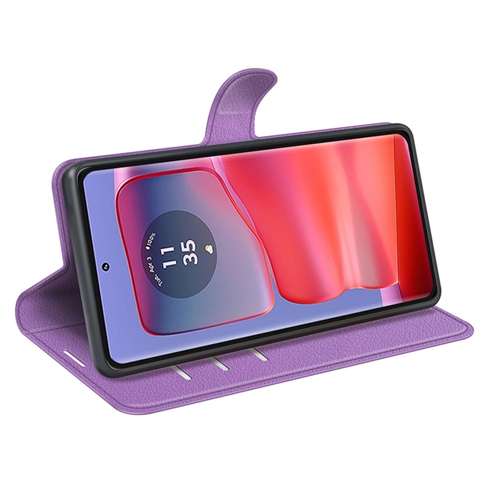 Litchi könyvtáska a Motorola Edge 50 Pro 5G készülékhez - lila