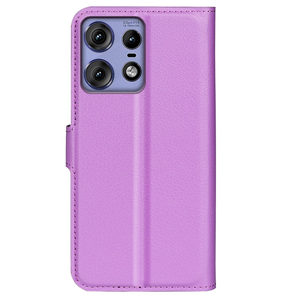 Litchi könyvtáska a Motorola Edge 50 Pro 5G készülékhez - lila