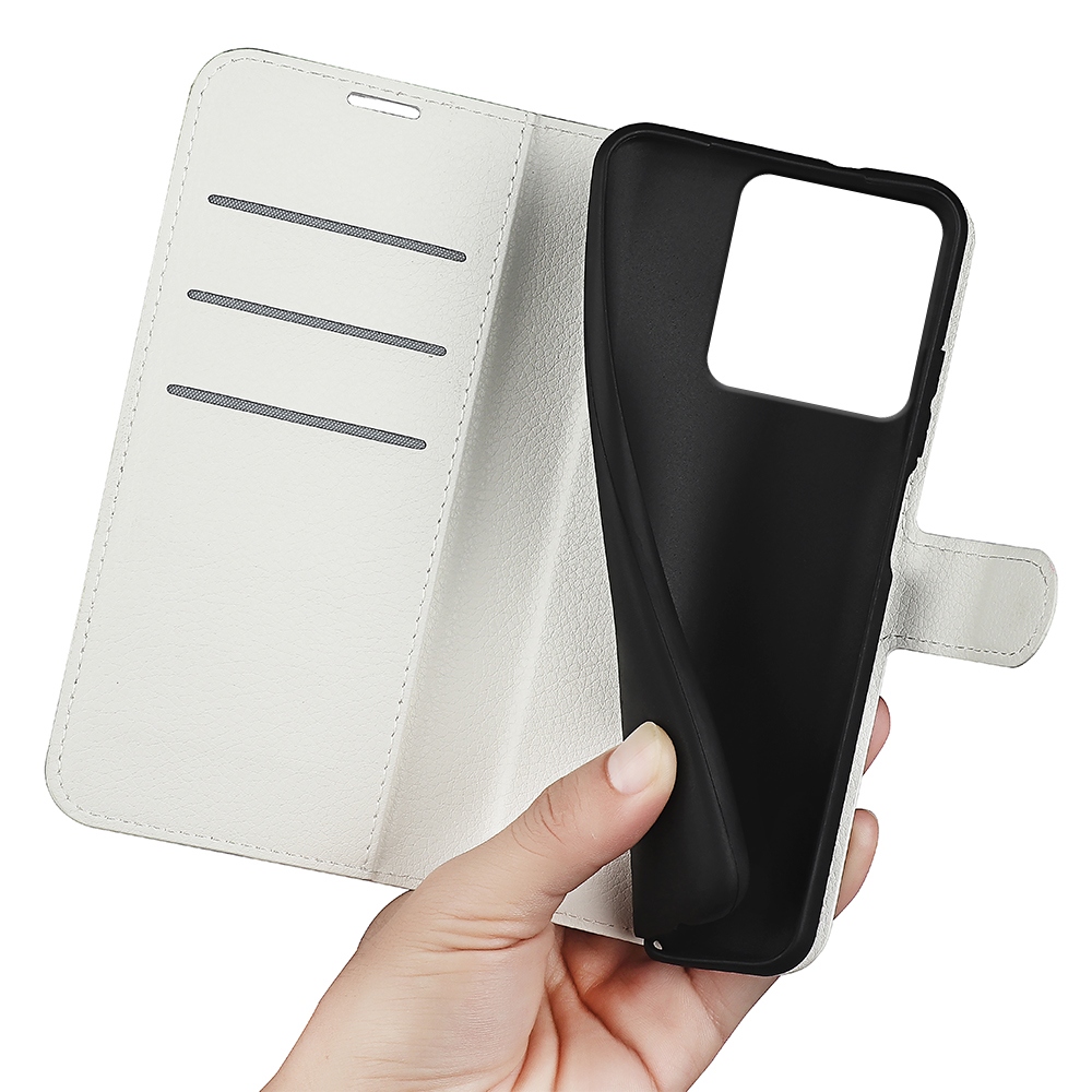 Litchi könyvtáska a Motorola Edge 70 5G készülékhez - fehér