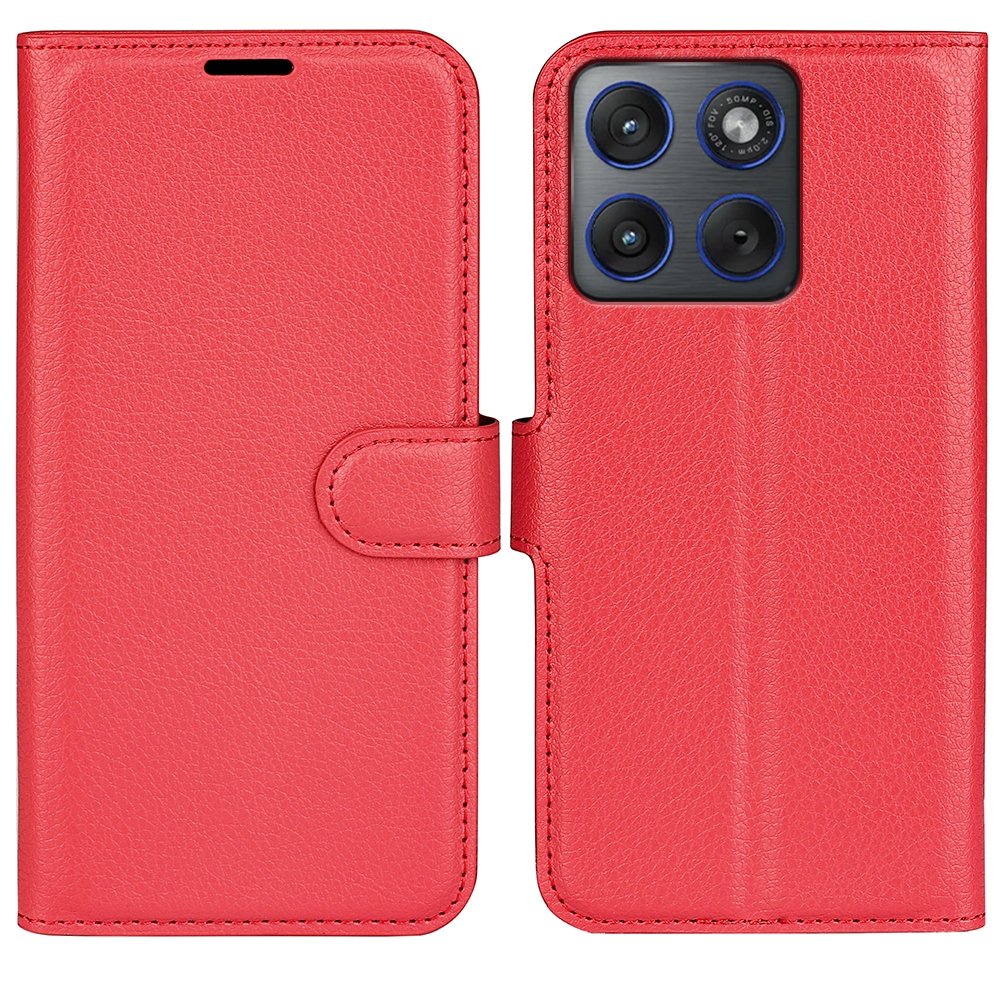 Litchi könyvtáska Motorola Edge 70 5G - piros