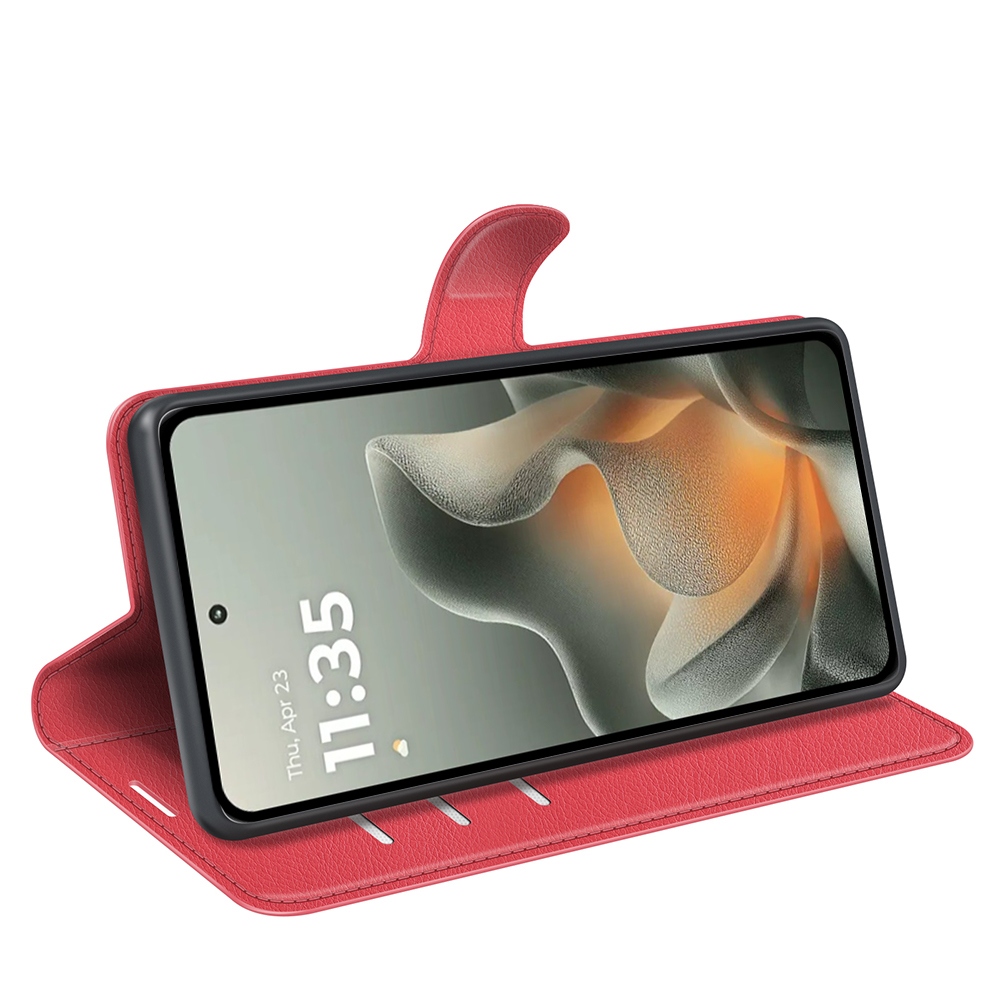 Litchi könyvtáska Motorola Edge 70 5G - piros
