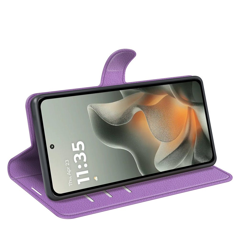 Litchi könyvtáska a Motorola Edge 70 5G készülékhez - lila