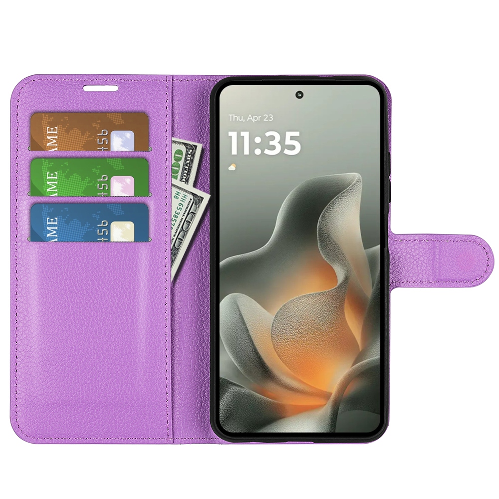 Litchi könyvtáska a Motorola Edge 70 5G készülékhez - lila