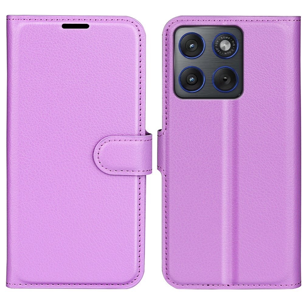 Litchi könyvtáska a Motorola Edge 70 5G készülékhez - lila