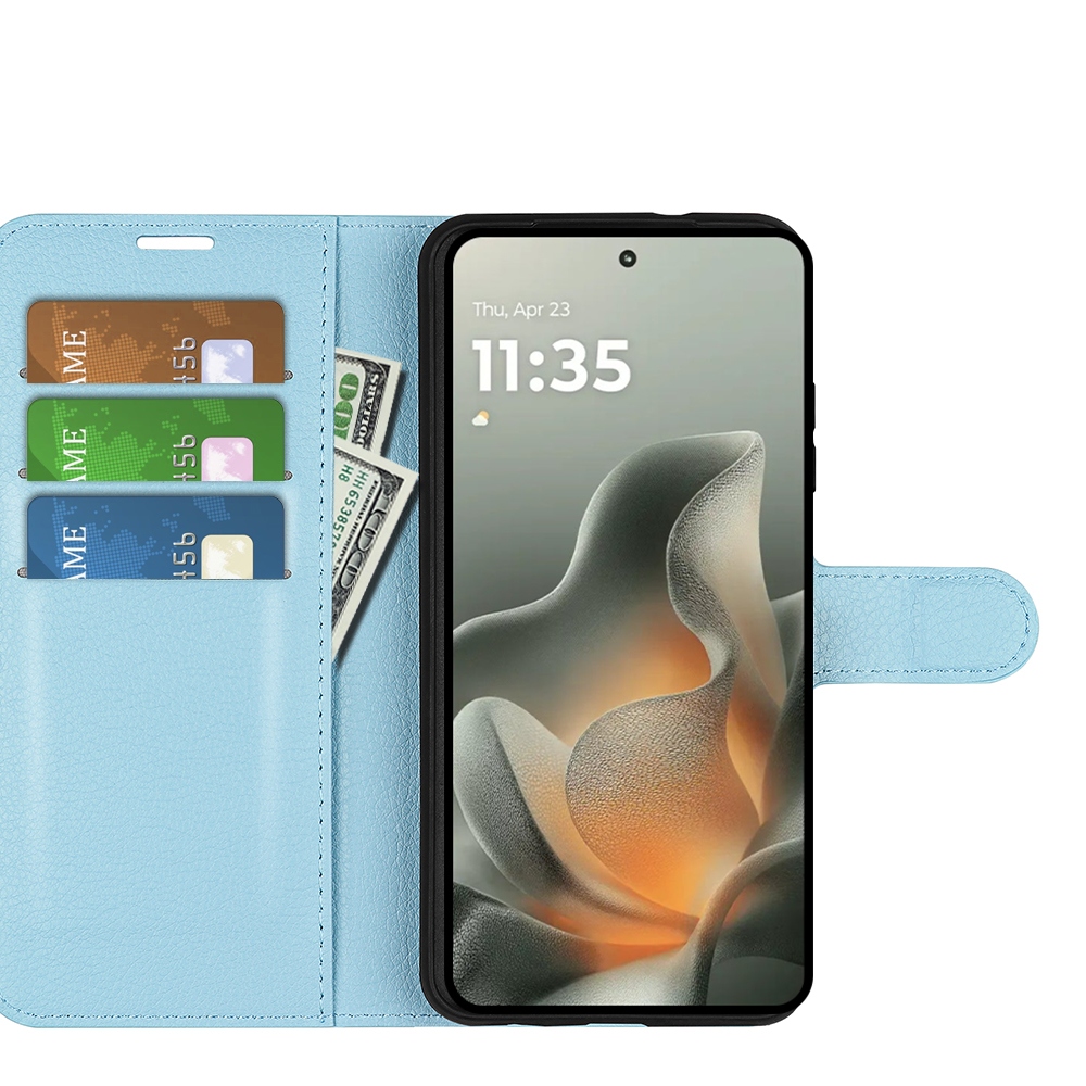 Litchi könyvtáska Motorola Edge 70 5G - kék