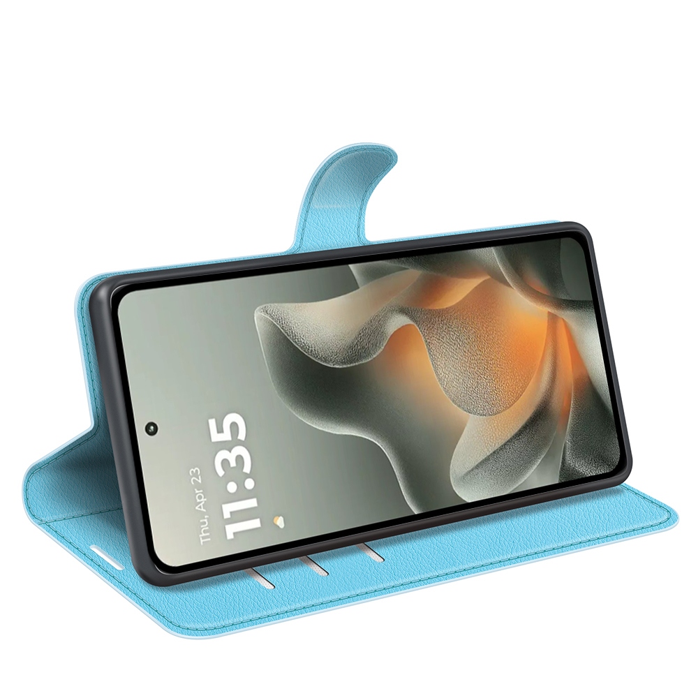 Litchi könyvtáska Motorola Edge 70 5G - kék