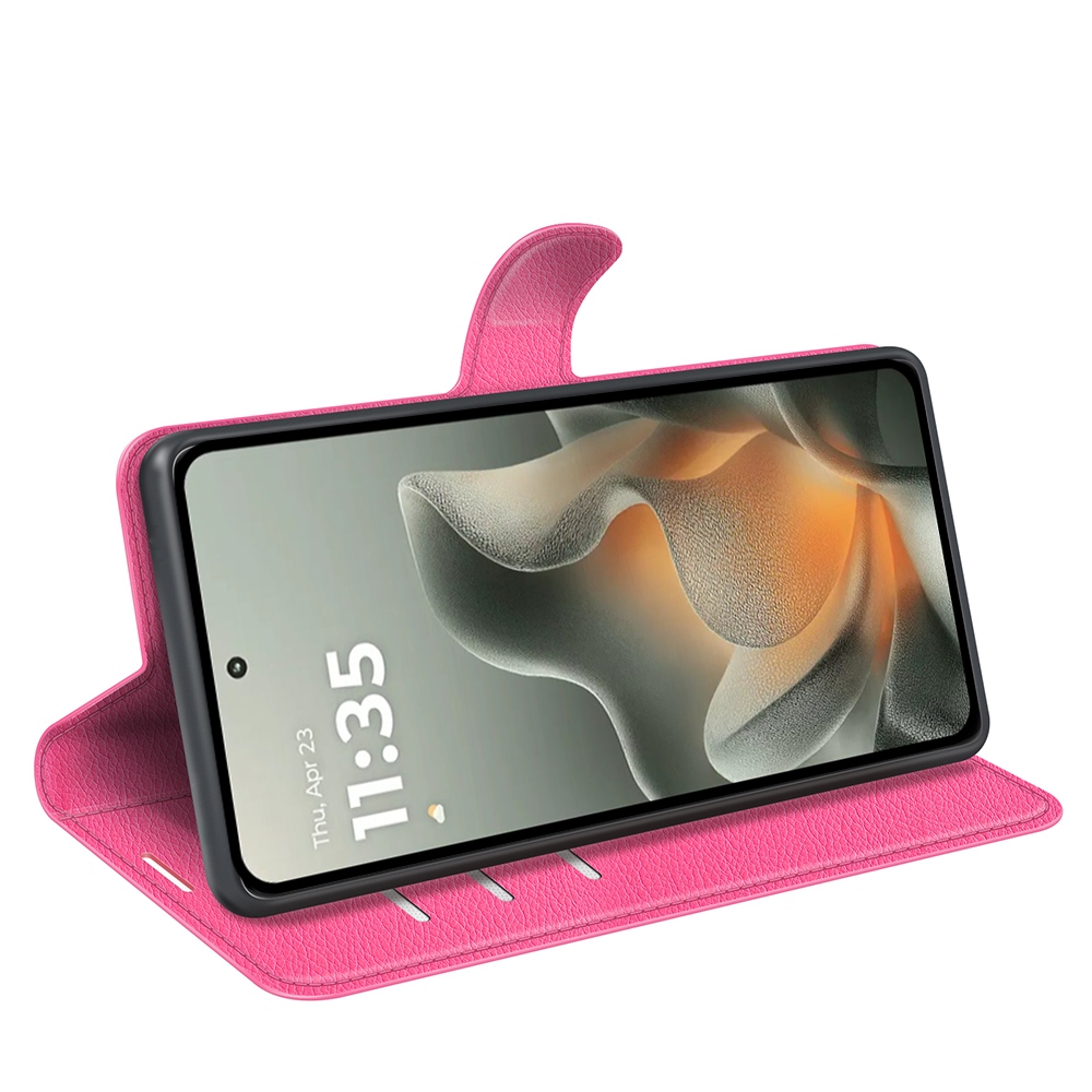 Litchi könyv tok Motorola Edge 70 5G - rózsa