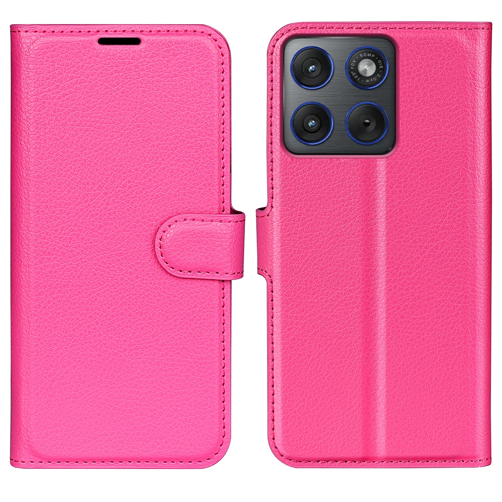 Litchi könyv tok Motorola Edge 70 5G - rózsa
