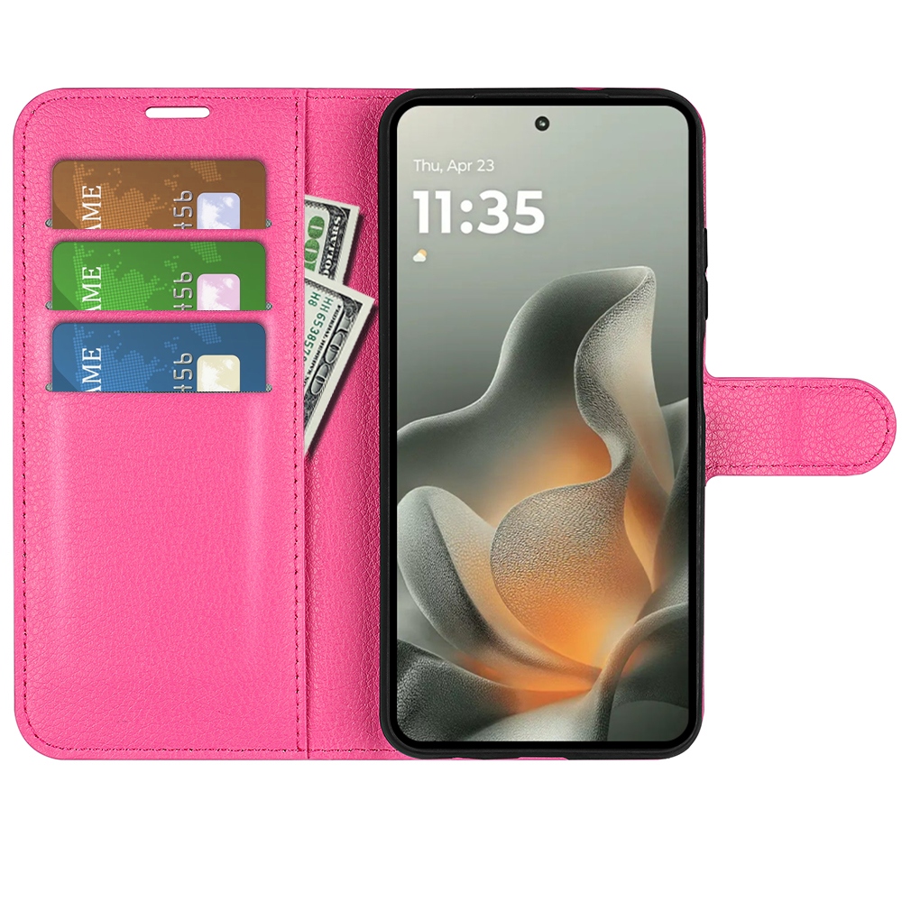 Litchi könyv tok Motorola Edge 70 5G - rózsa