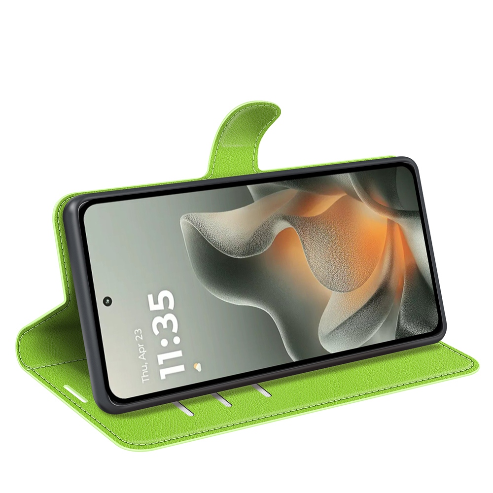 Litchi könyvtáska a Motorola Edge 70 5G készülékhez - zöld