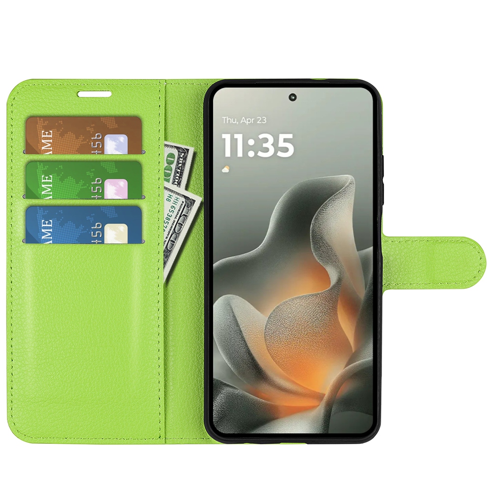 Litchi könyvtáska a Motorola Edge 70 5G készülékhez - zöld