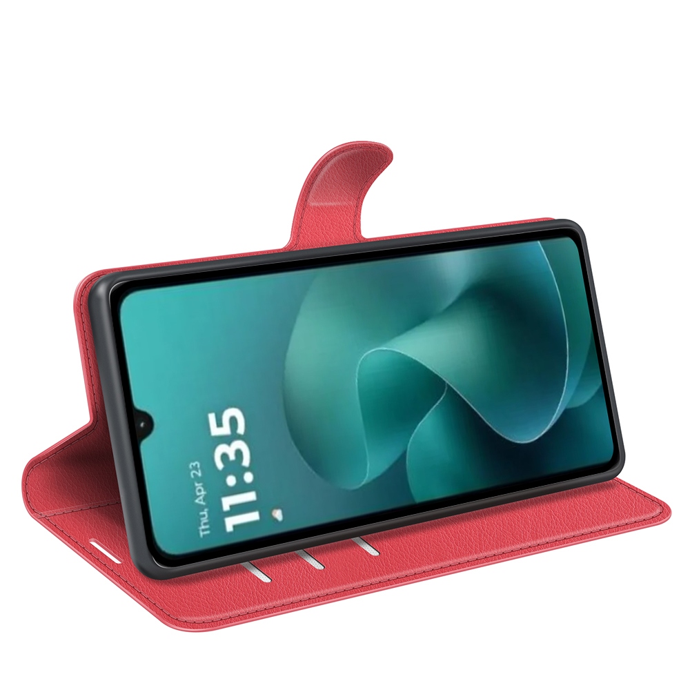 Litchi könyv tok Motorola Moto G06-hoz - piros