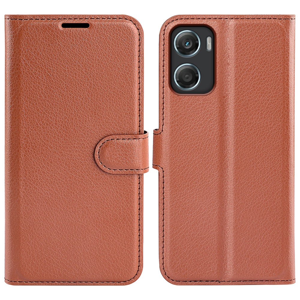 Litchi könyv tok Motorola Moto G06-hoz - barna