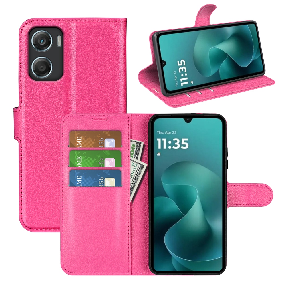 Litchi könyv tok Motorola Moto G06-hoz - rózsaszínű