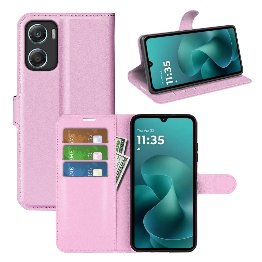 Litchi könyv tok a Motorola Moto G06-hoz - rózsaszínű