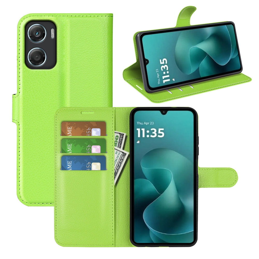 Litchi könyv tok Motorola Moto G06-hoz - zöld