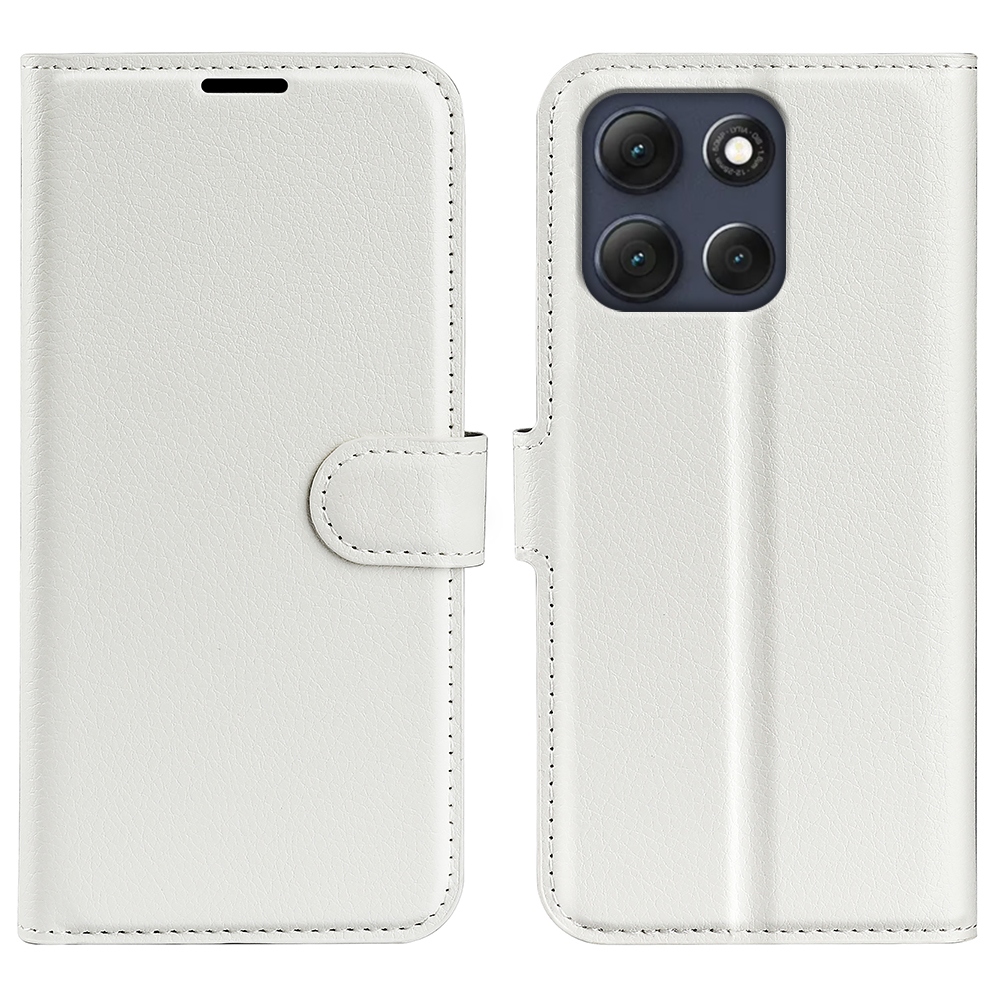 Litchi könyvformájú tok a Motorola Moto G86 5G-hez – fehér