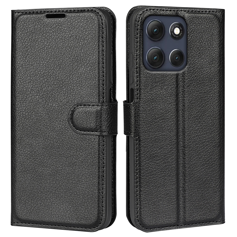 Litchi könyvformájú tok a Motorola Moto G86 5G-hez – fekete