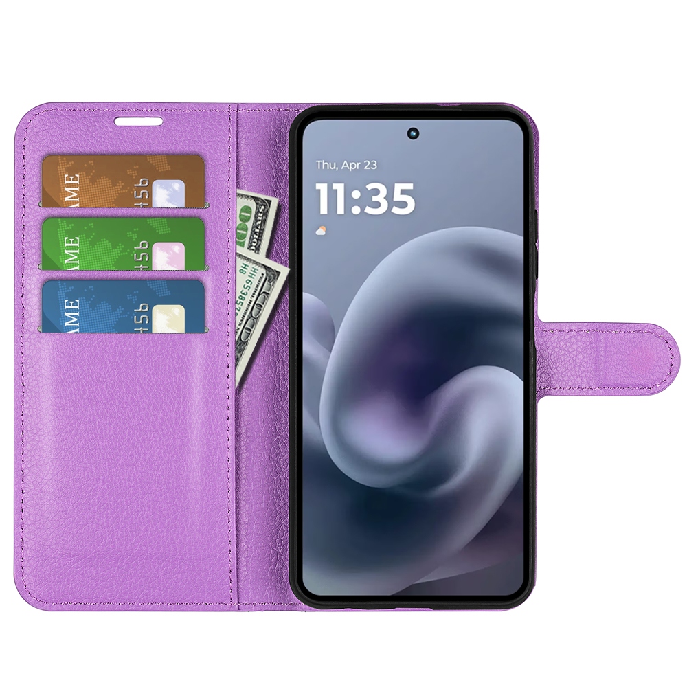 Litchi könyvformájú tok a Motorola Moto G86 5G-hez – lila