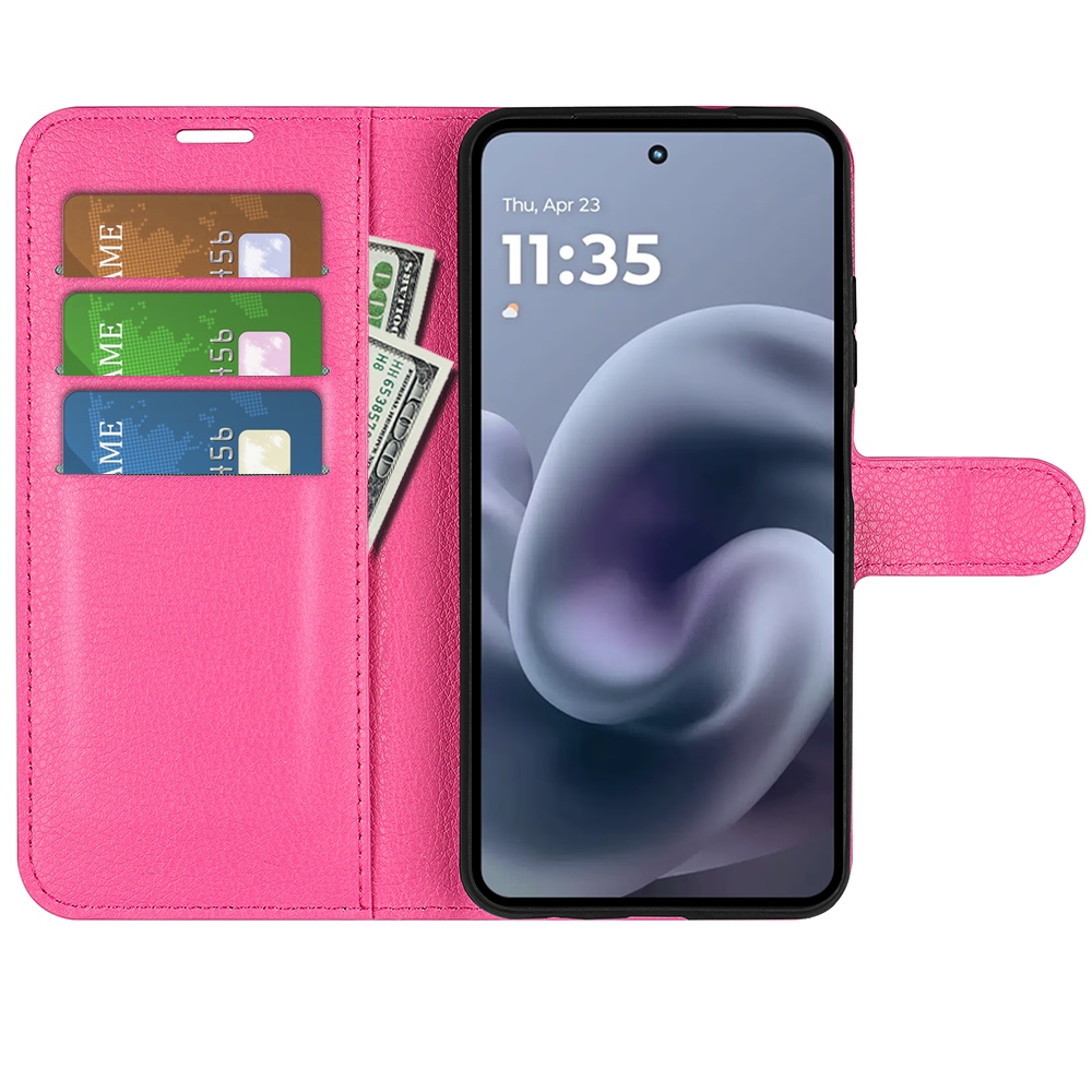 Litchi könyvformájú tok a Motorola Moto G86 5G-hez – rózsaszín