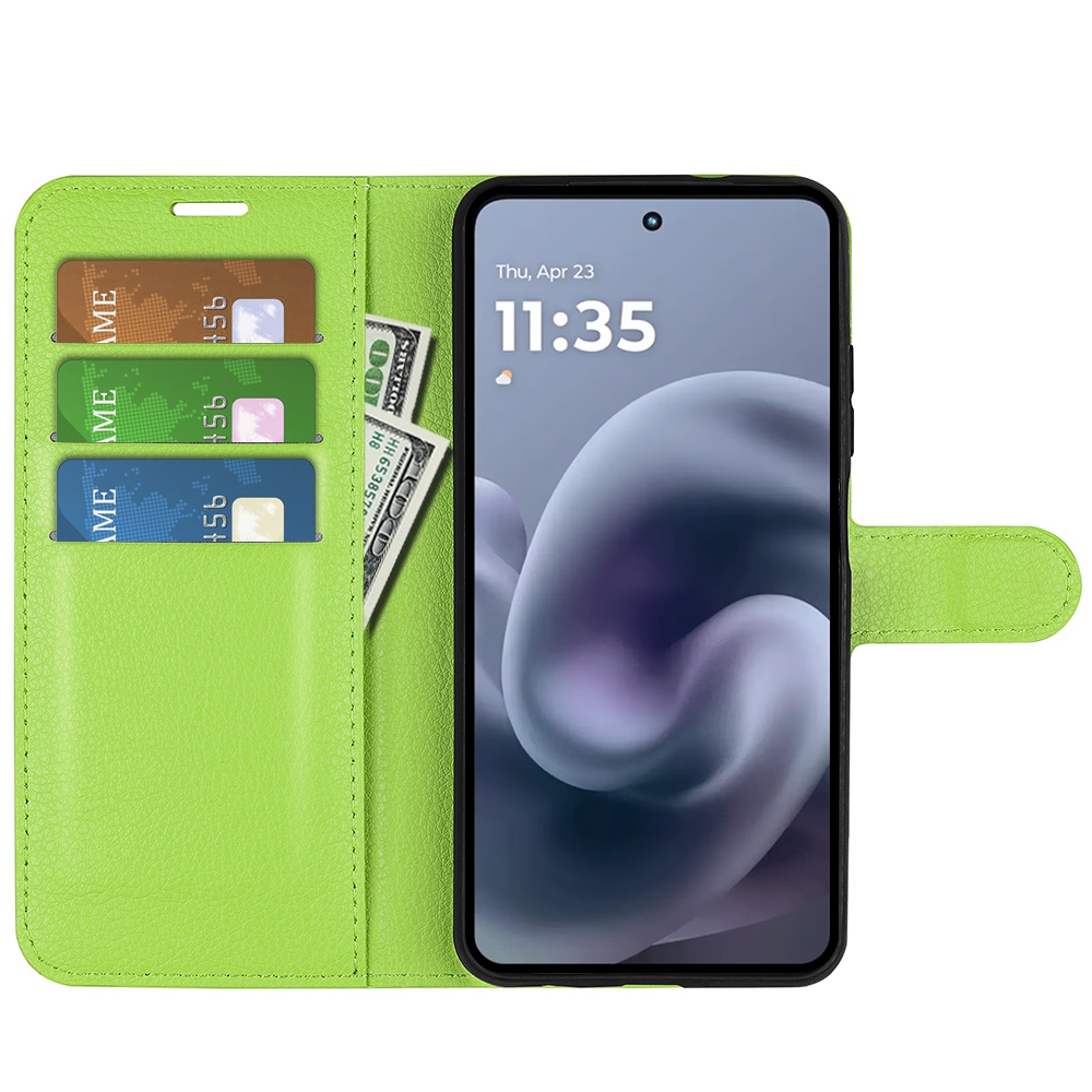 Litchi könyvformájú tok a Motorola Moto G86 5G-hez – zöld