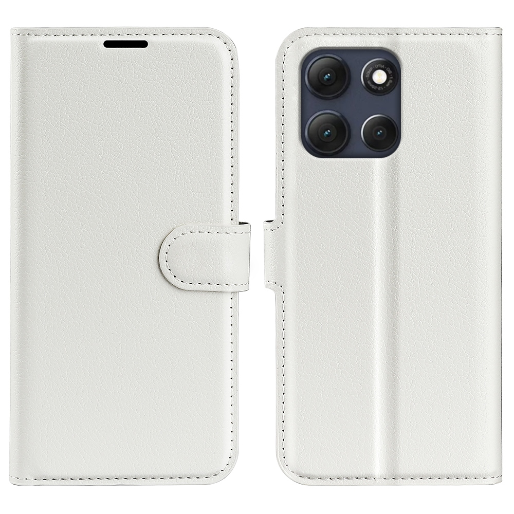 Litchi könyvformájú tok a Motorola Moto G86 Power 5G-hez – fehér